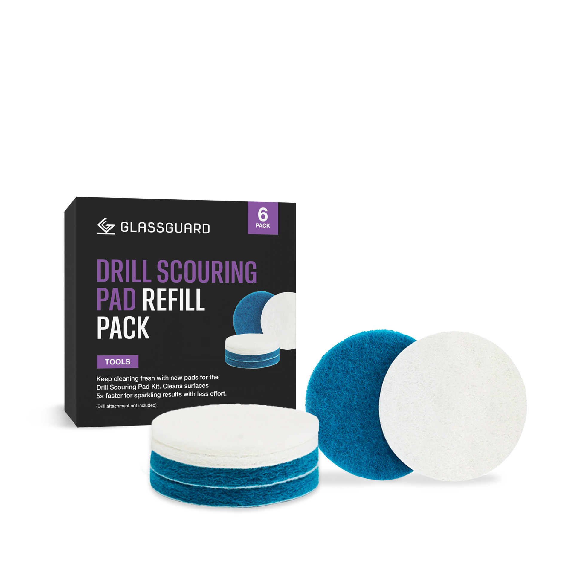 GLASSGUARD® Drill Scouring Pad Refill 6 Pack image