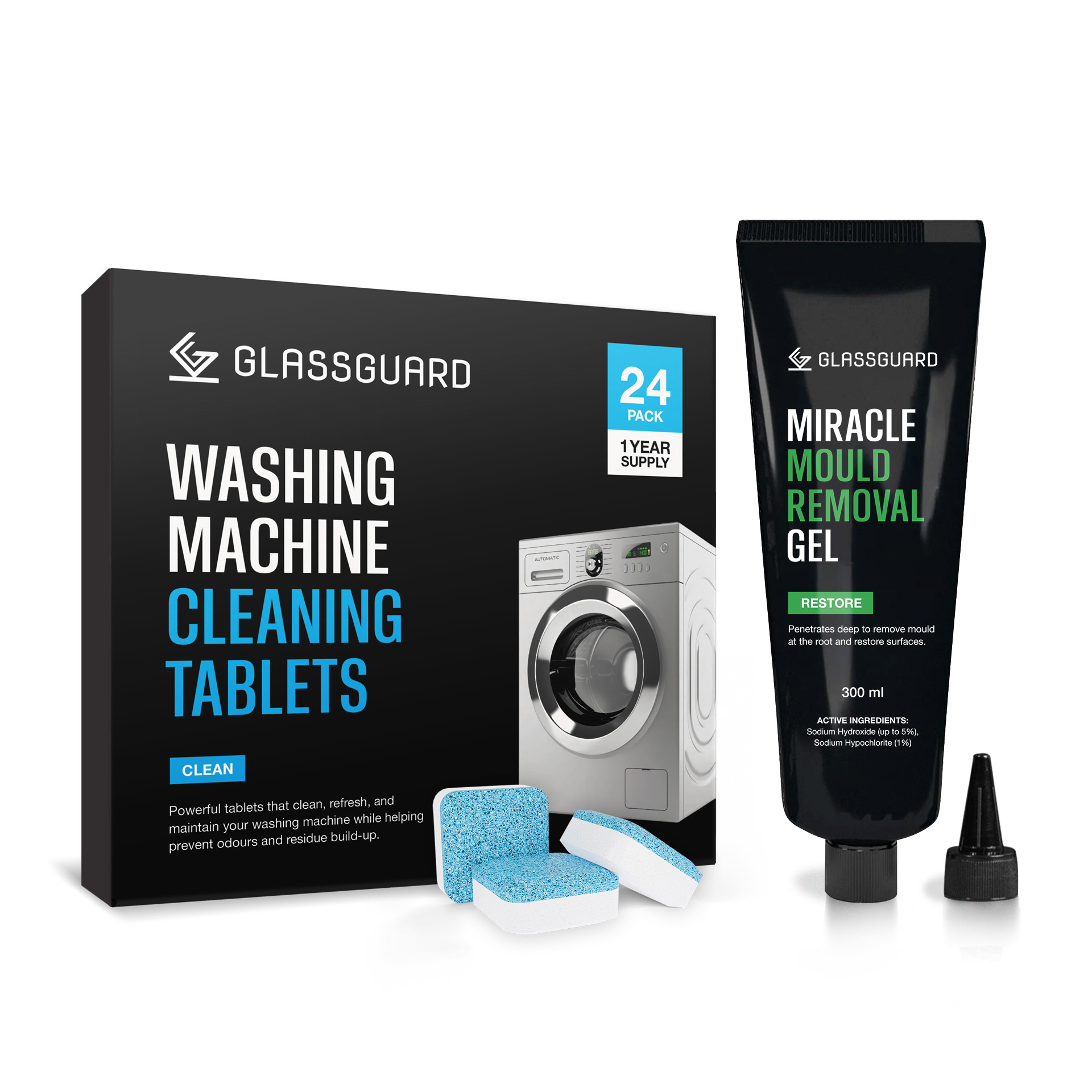 GLASSGUARD® Washing Machine Tablet & Mould Remover Bundle image